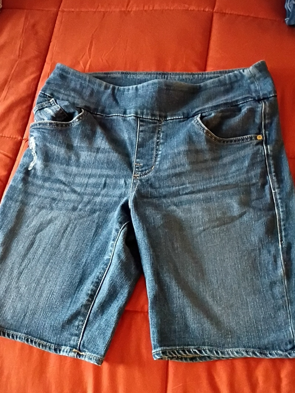 Women’s Dark Blue Denim Bermuda Jeans Shorts Size 12